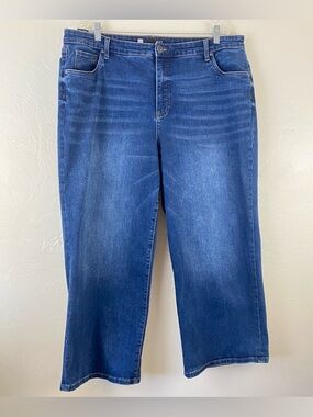 Kut From The Cloth Size 20W Dark Blue High Rise Straight Leg Cotton Denim Jean